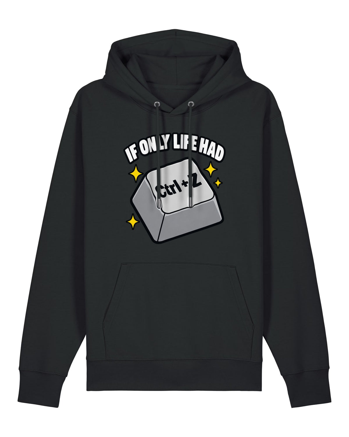 Black hoodie with glowing Ctrl+Z key with "IF ONLY LIFE HAD Ctrl+Z"