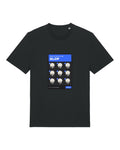 Black t-shirt with captcha grid "Select all squares with SLOP"