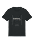 Black t-shirt with dictionary definition of "Botsplaining (v.)"