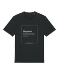 Black t-shirt with dictionary definition of "Slopsmith (n.)"