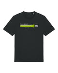 Black t-shirt with progress bar over 100% with "TOKEN BUDGET 117% — worth it"