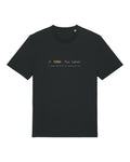 Black t-shirt with code comment "// TODO: fix later" with a 2019 date